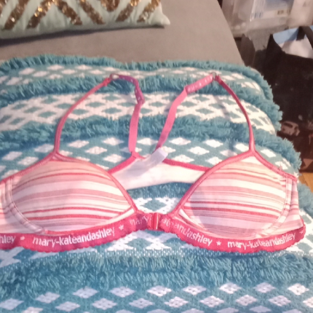Mary-Kate And Ashley Striped Red and Pink Bra